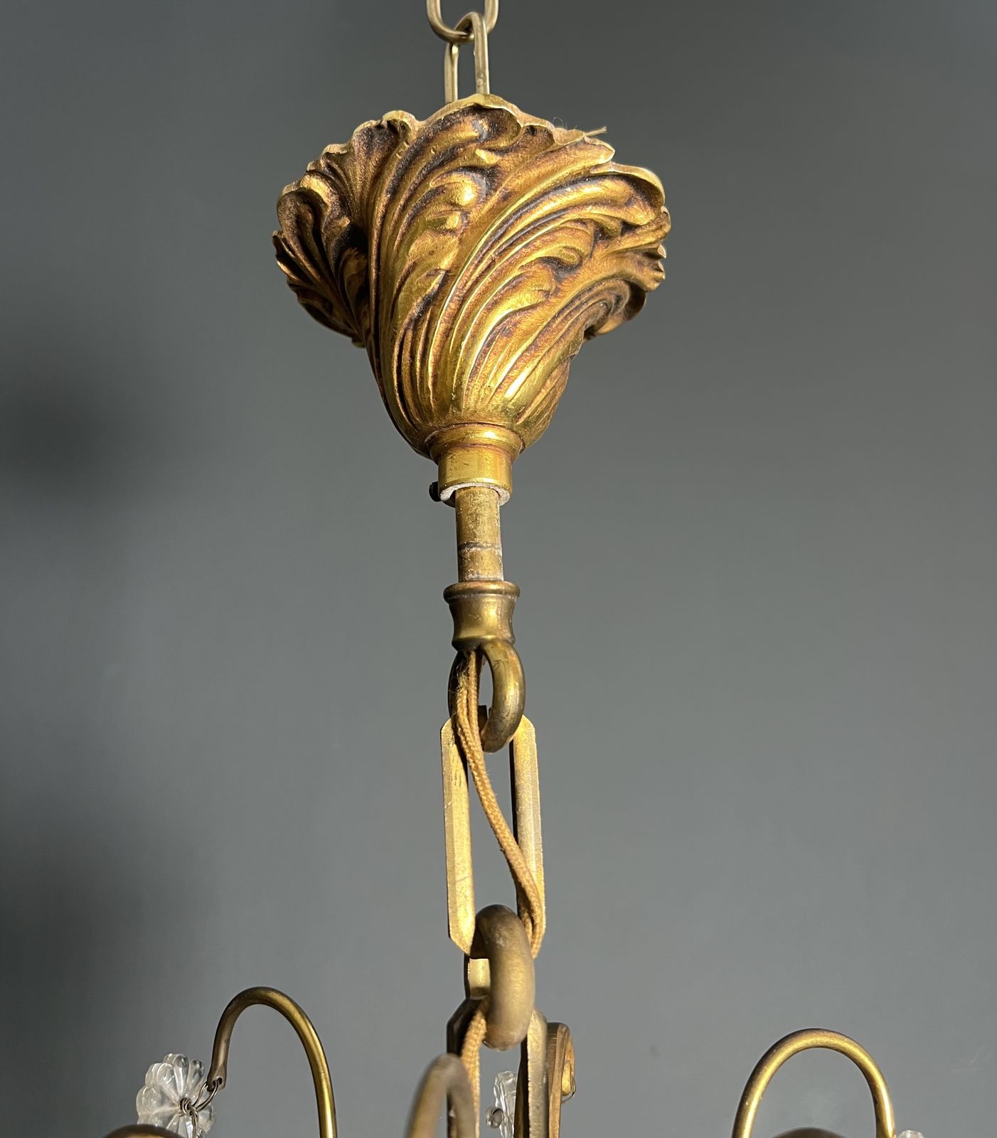 Louis XV Style Bronze Chandelier With Crystals And 6 Lights photo vinterior