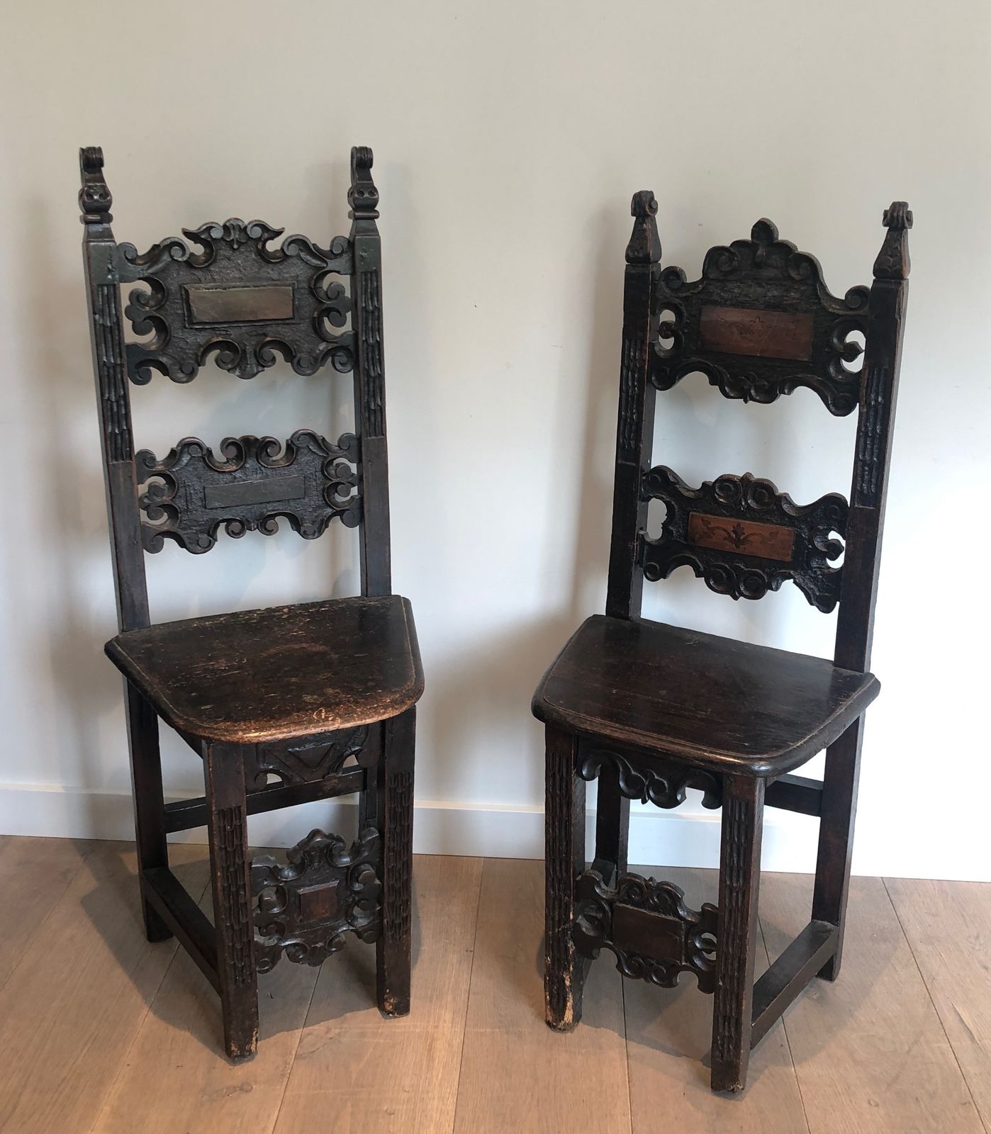photo for sale Set Of An Italian Renaissance Period Armchair And Pair Of Walnut Chairs