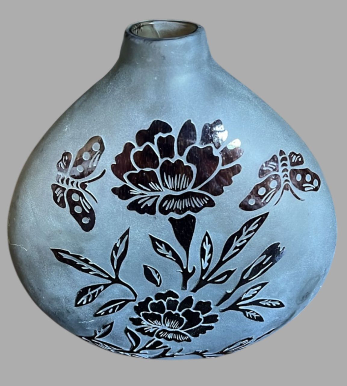 A Decorative Vase Made Of Frosted Glass