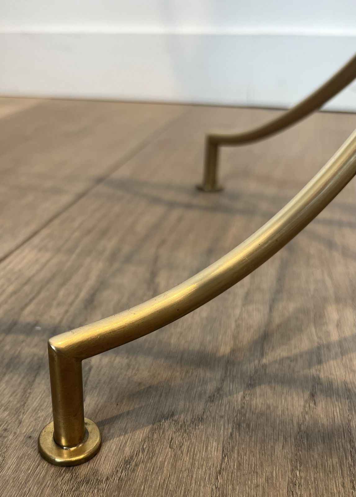 photo for sale Designer Floor Lamp In Black Lacquered Metal And Brass With Incorporating A Magazine Rack