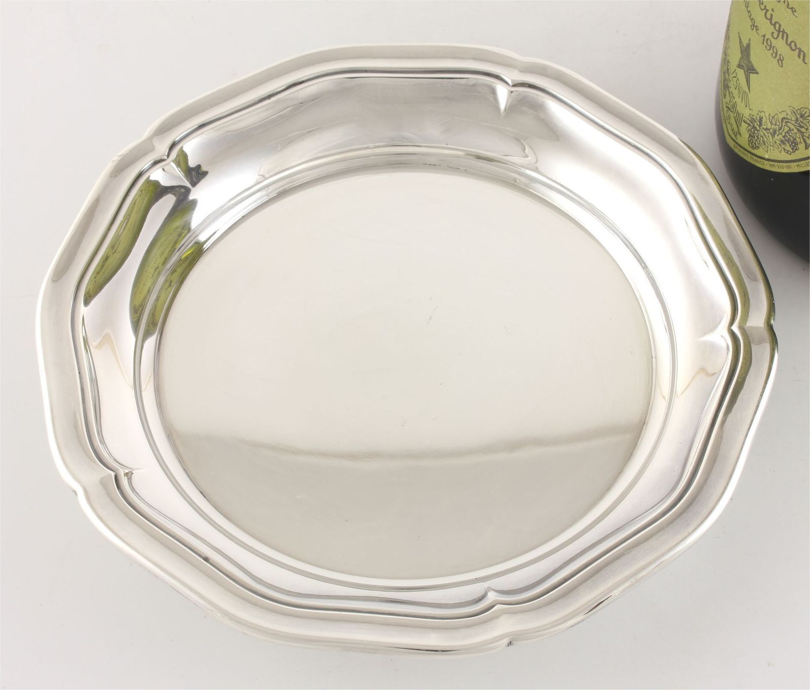 Antique French Silver Plate Christofle Champagne Wine Bottle Coaster Tray.