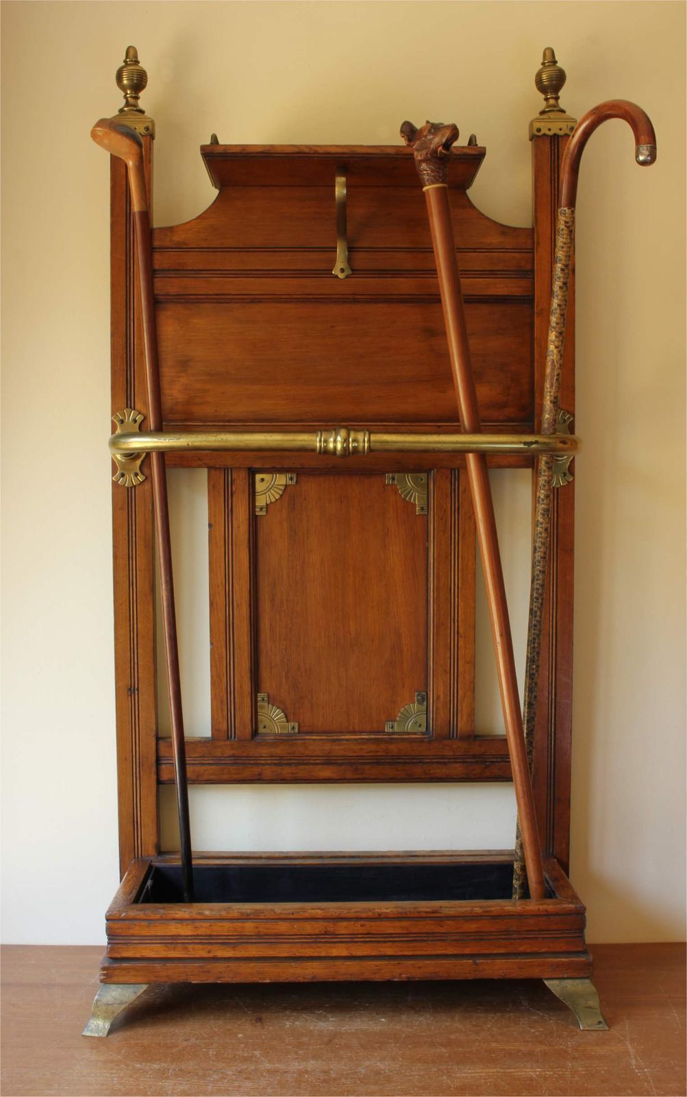 James Shoolbred Oak Hall Stick Stand. Arts & Crafts Umbrella Stand Rack.