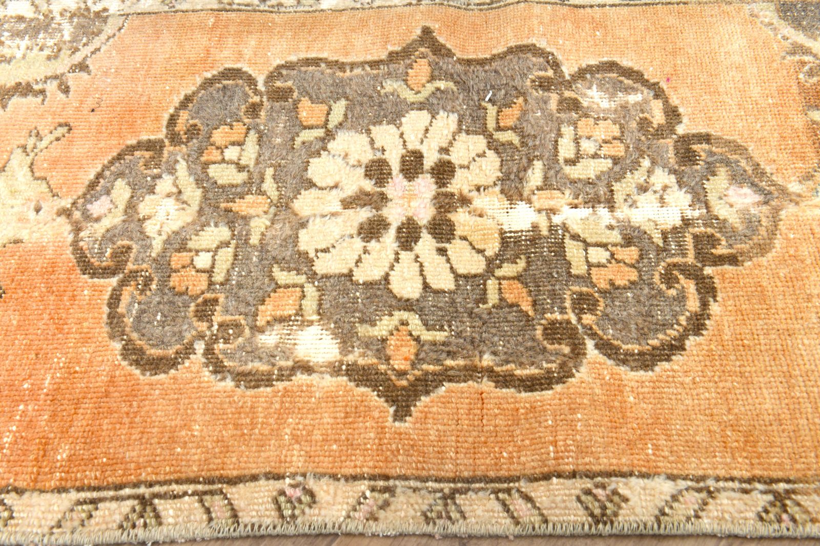1'6x3'4 Ft, Orange Vintage Small Rug, Turkish Small Rugs, Handmade, Soft Wool, Meditation Carpet, Entryway Decor, Bath Mat, Bathroom Carpets photo 112.0