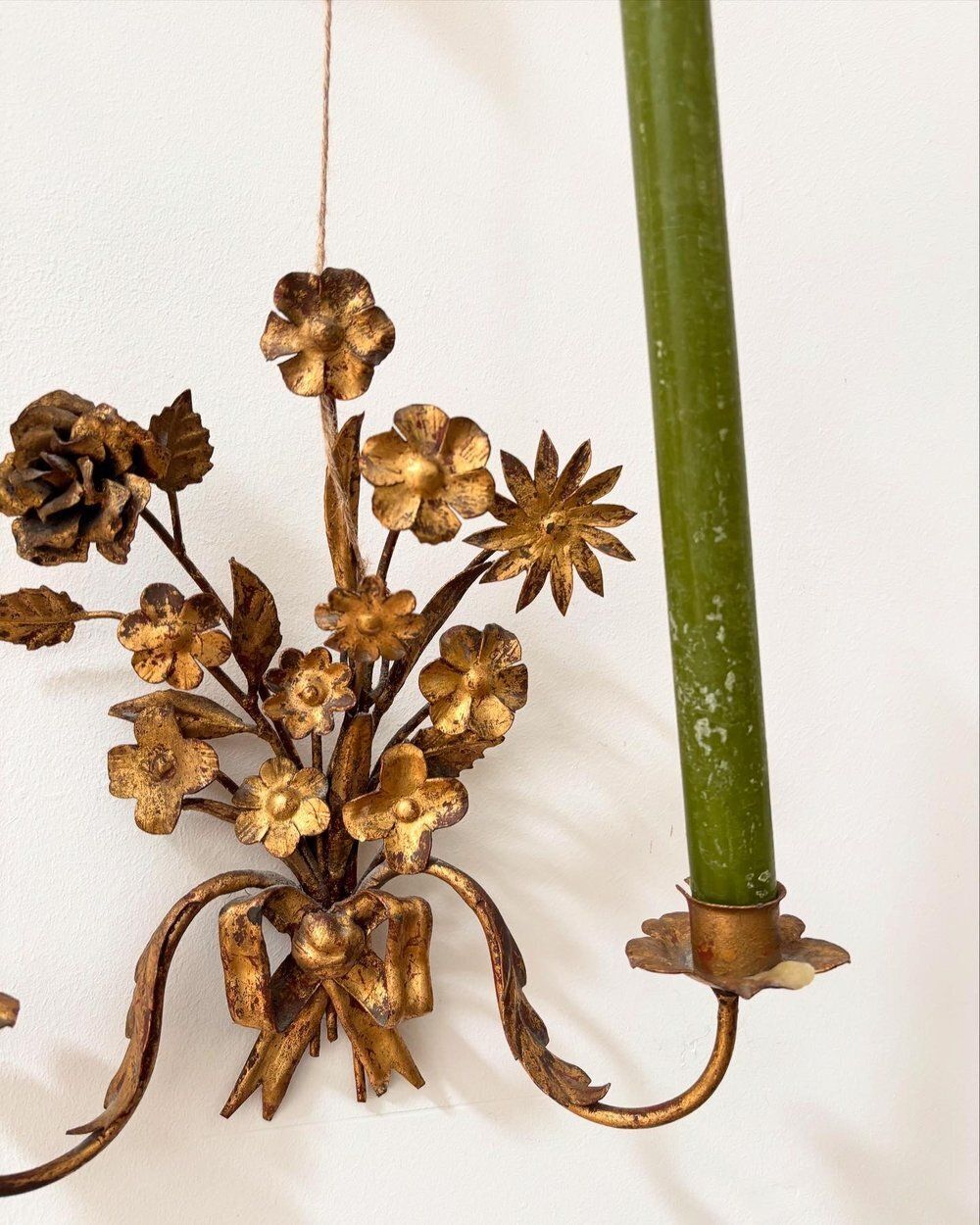photo for sale Set Of 4 French Gilt Toleware Sconces