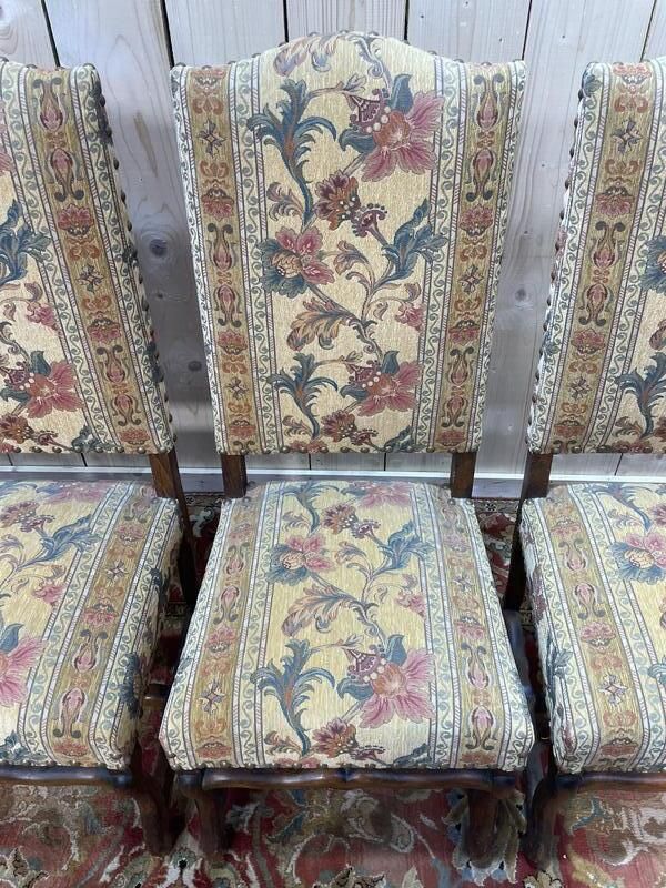 Furniture Suite De 4 Louis XIII Os De Mouton Tissu Fleurs photo
