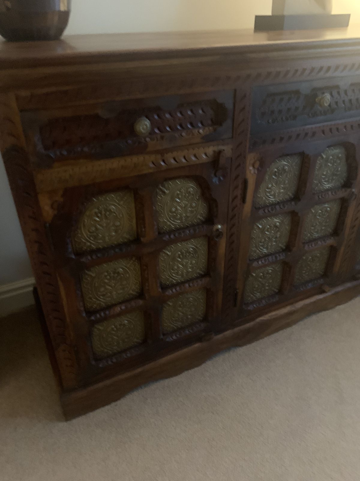Indian Hand Made Rose Wood And  Teak Dresser photo furniture