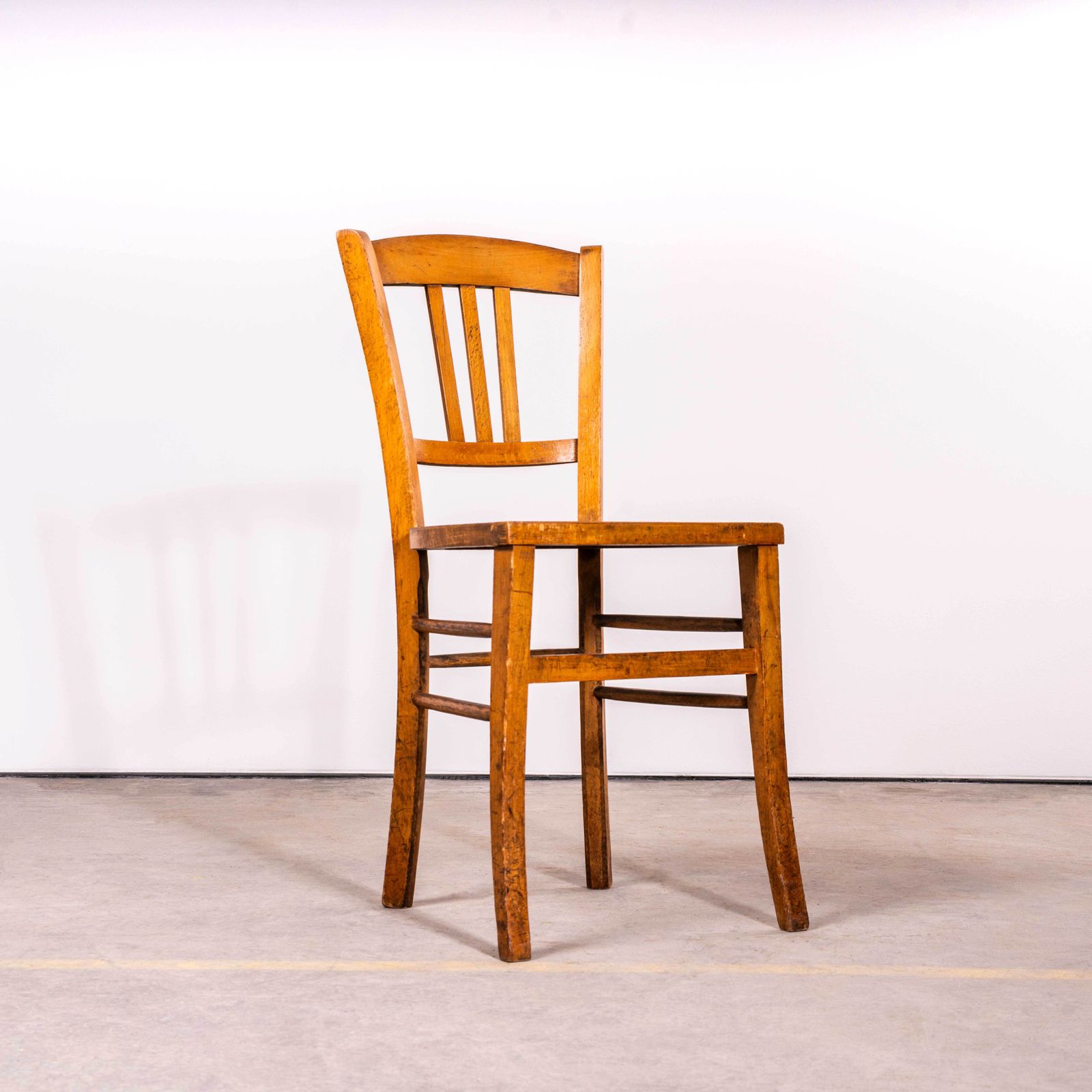 1950’s French Warm Oak Farmhouse Dining Chairs – Set Of Four photo buy