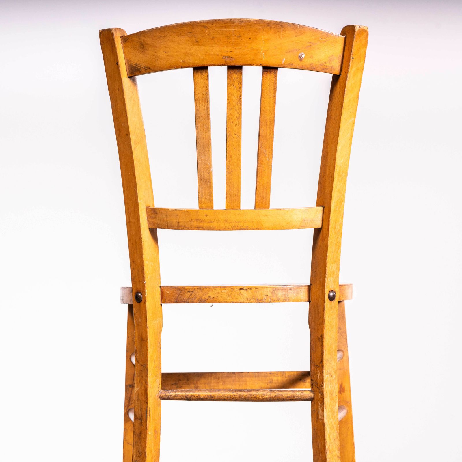 1950’s French Warm Oak Farmhouse Dining Chairs – Set Of Four photo vintage