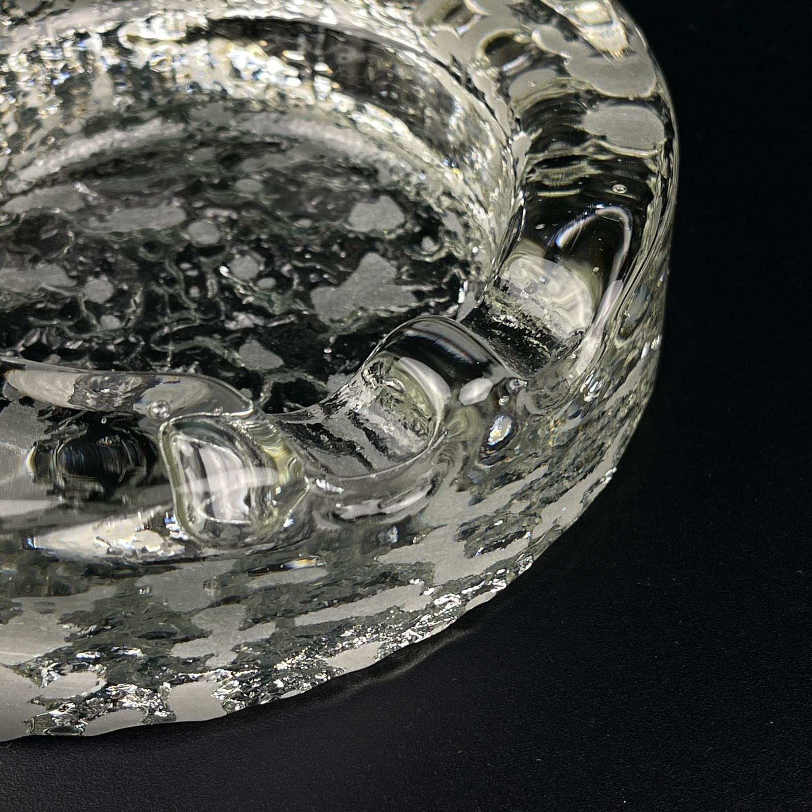 Vintage Ice Glass Ashtray By Kosta Boda, Sweden, 1970s photo furniture