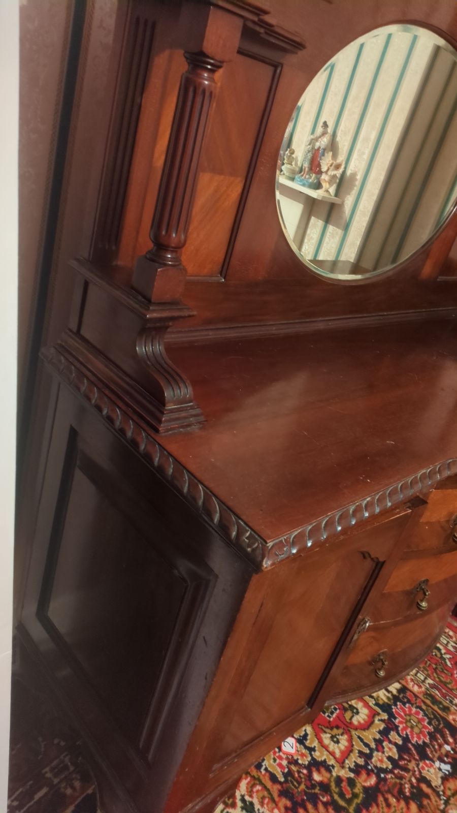 1950's Originally Varnished Mirrored Dresser photo buy