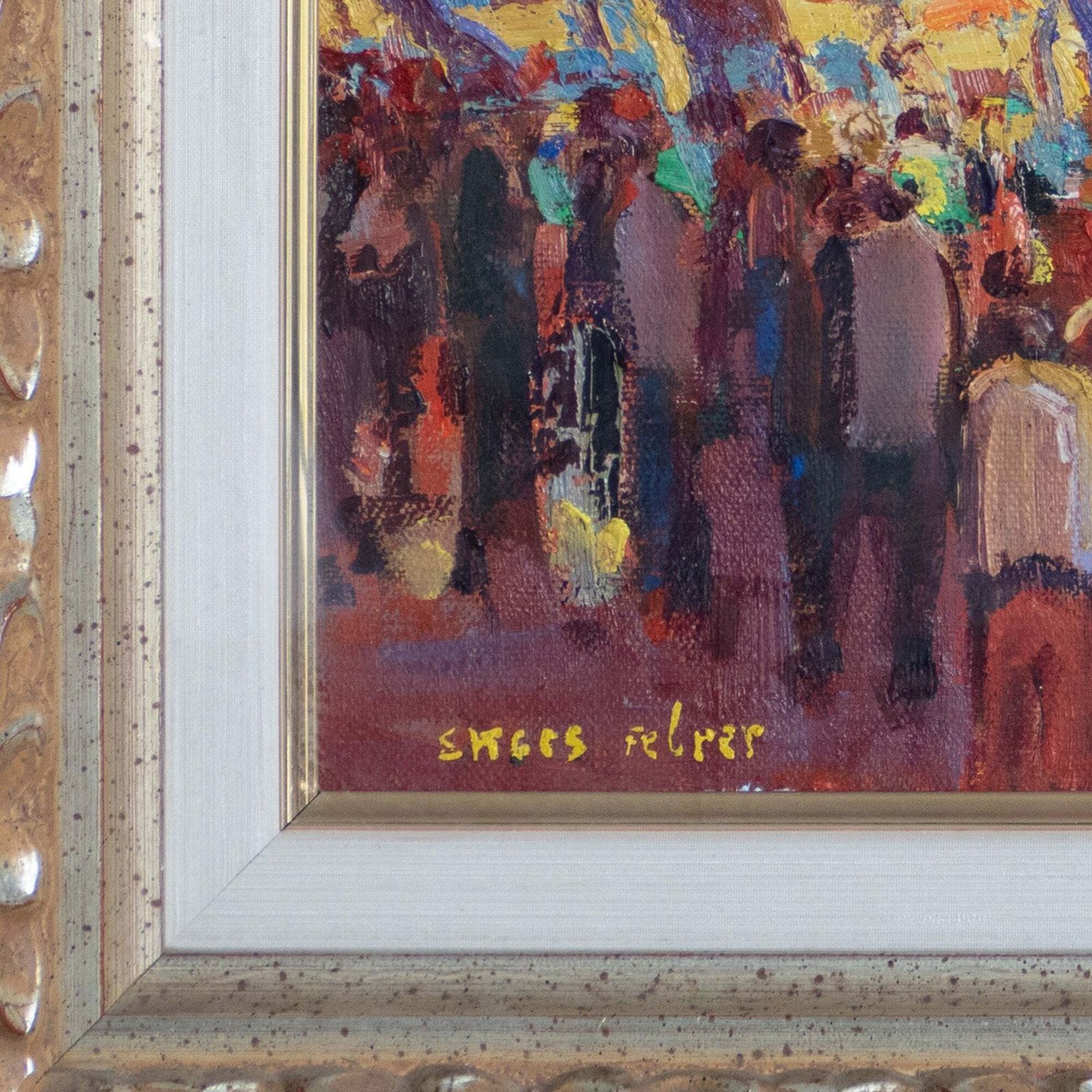 Mercado De Sineu – Original Oil Painting By Mateu Sitges Febrer | Mallorcan Market Scene photo 885.0