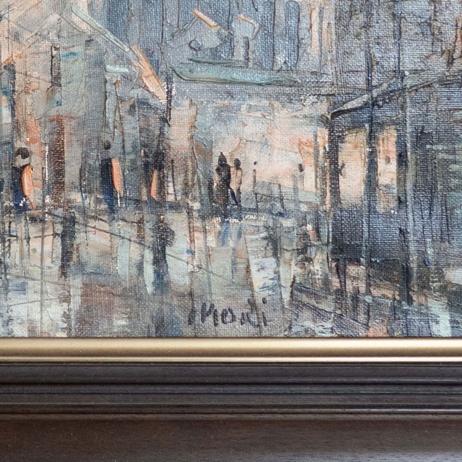 Parisian Street Scene With Sacré Cœur – Framed Mid Century Impressionist Cityscape photo Art