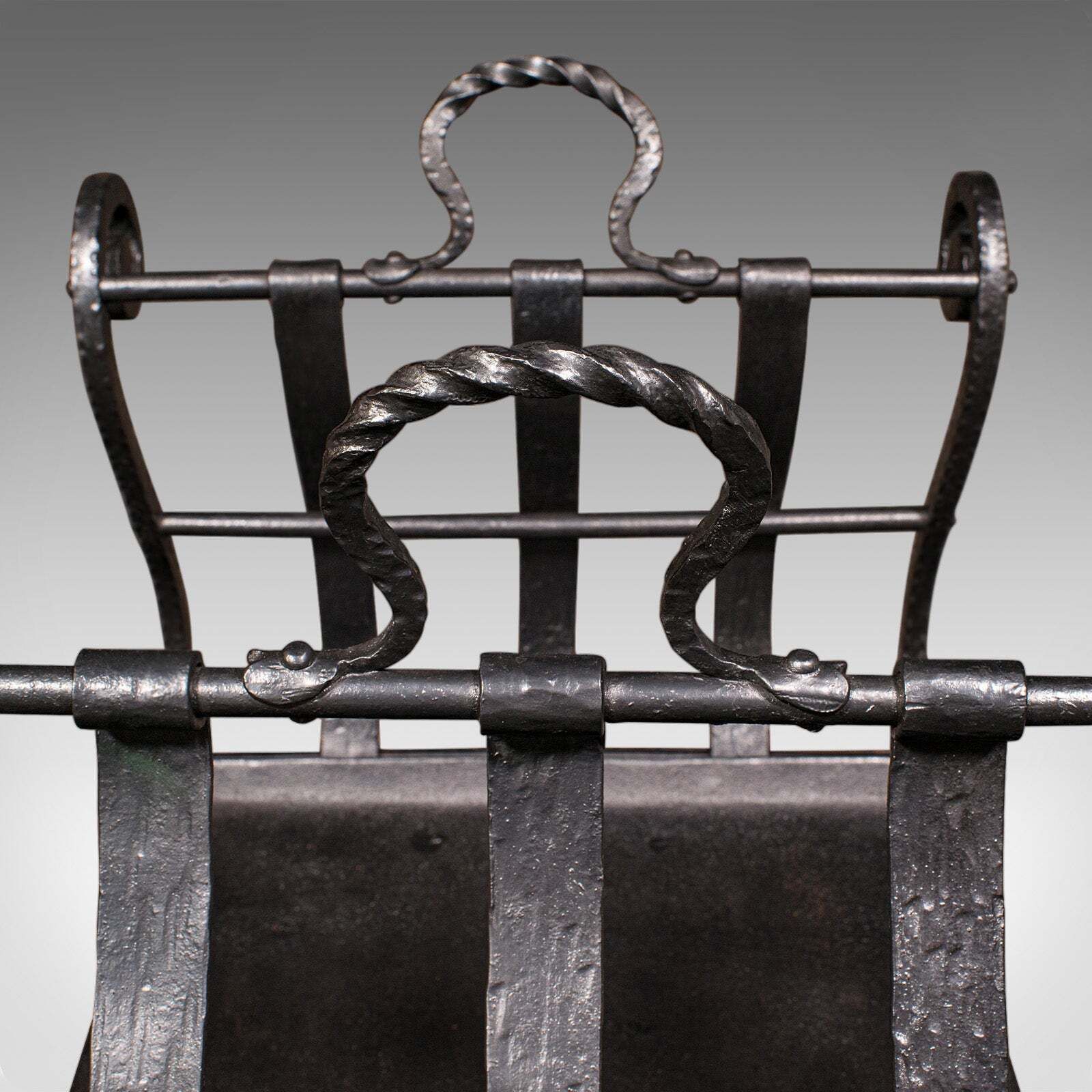 Antique Log Layer, English, Wrought Iron Fireside Fuel Keeper, Victorian, C.1850 photo buy