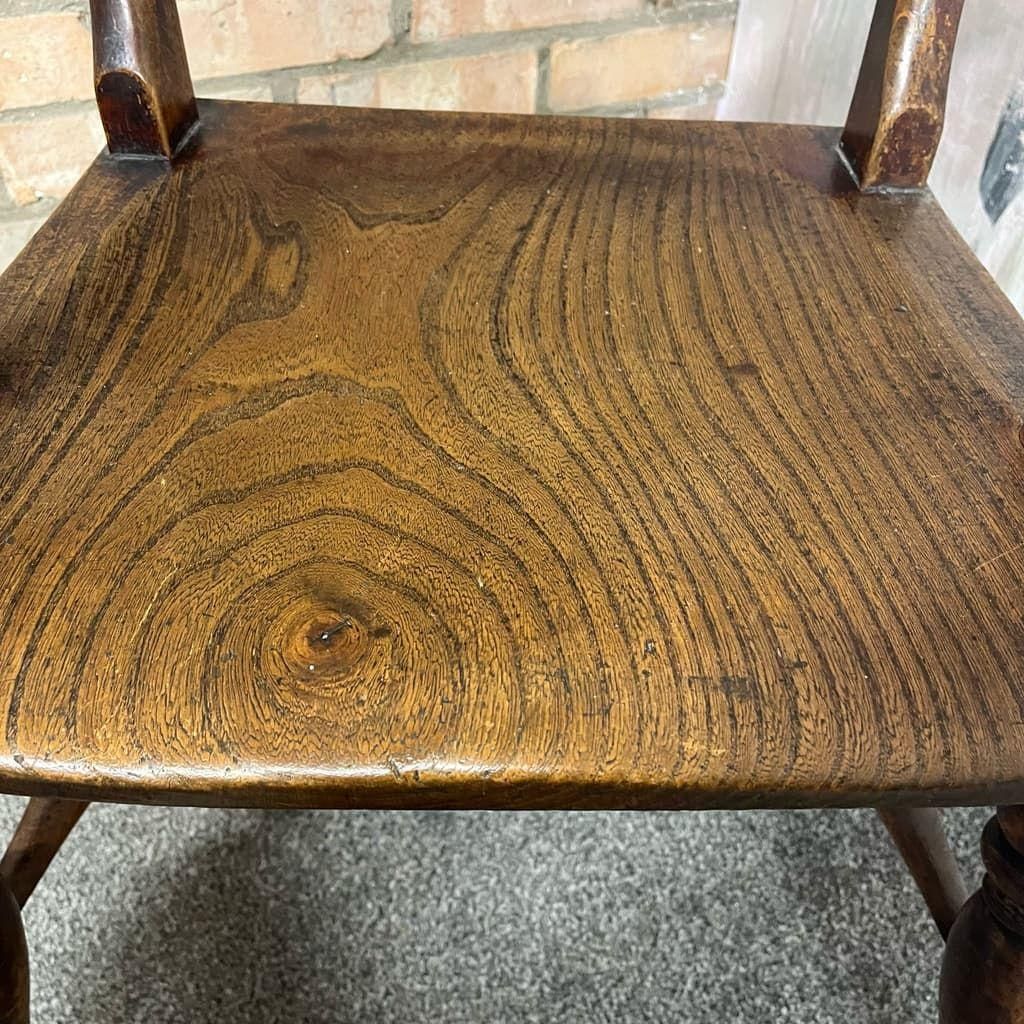 Antique 20thc Wooden Carver Armchair Ornate Beaded Back Turned Legs photo for sale