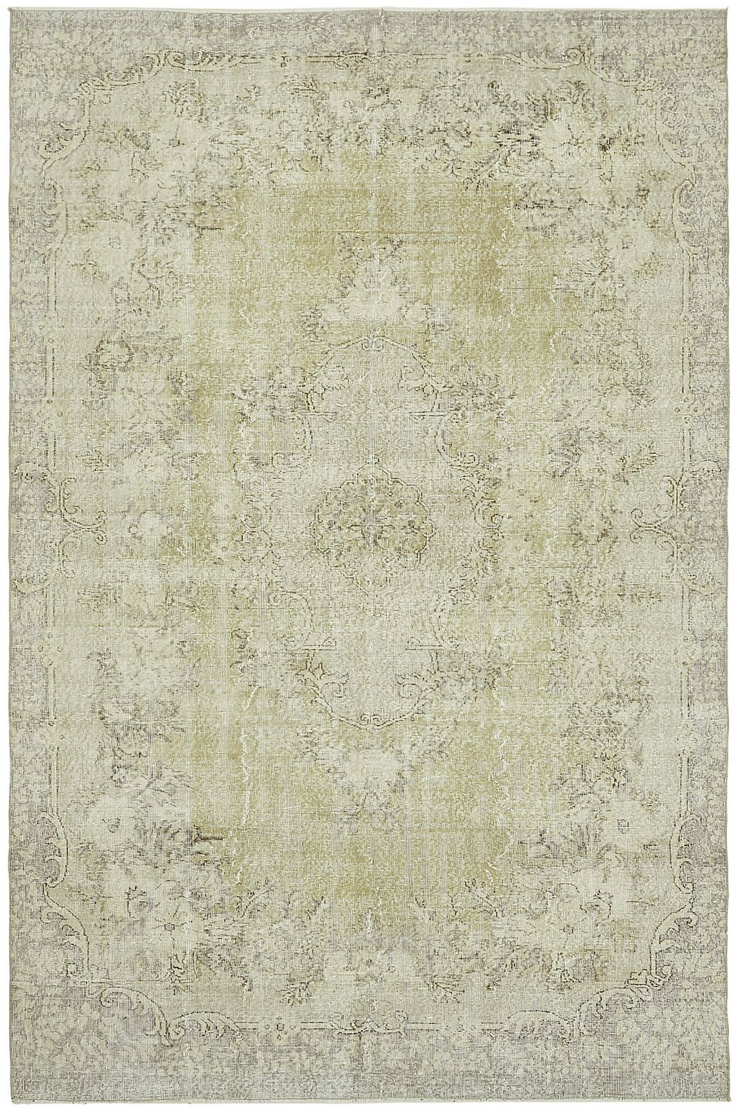 7x10 Beige Turkish Vintage Area Rug   46071