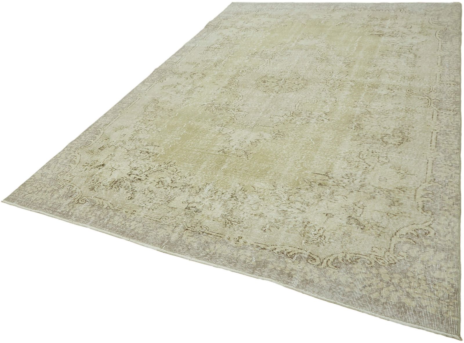 7x10 Beige Turkish Vintage Area Rug   46071 photo for sale