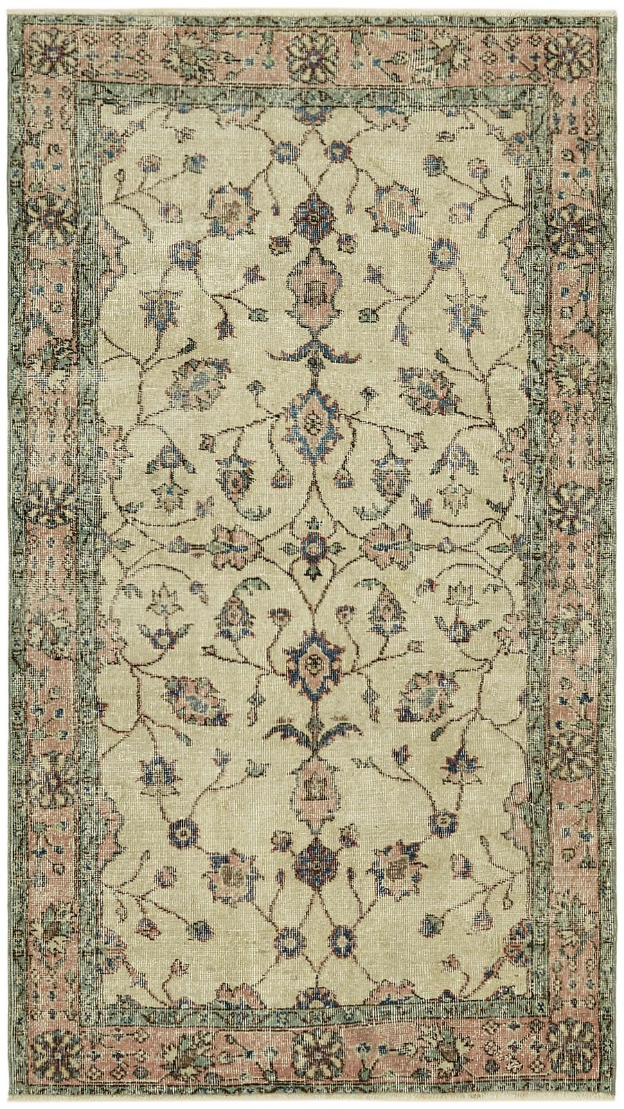4x6 Beige Turkish Vintage Area Rug   45923
