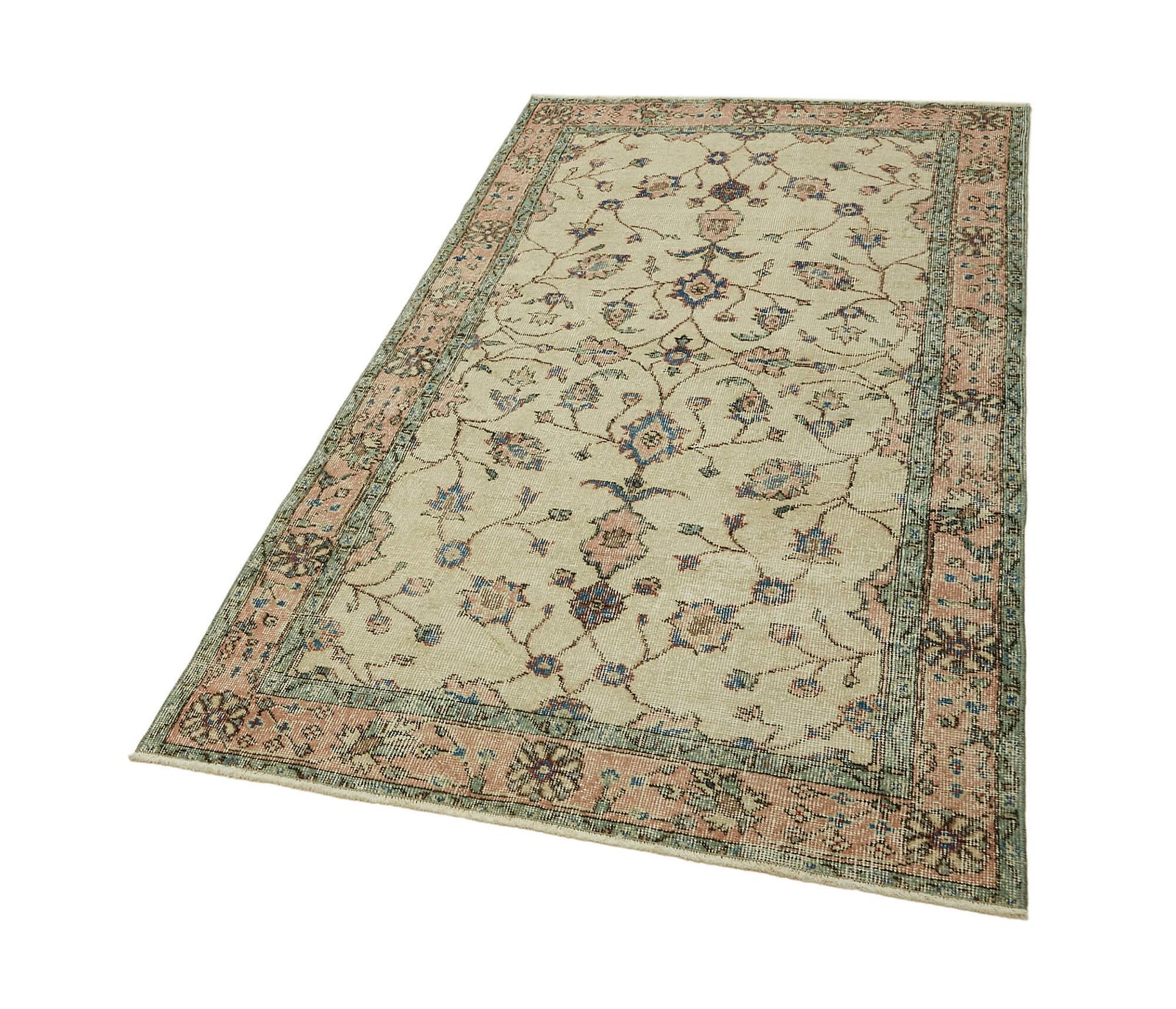 4x6 Beige Turkish Vintage Area Rug   45923 photo for sale