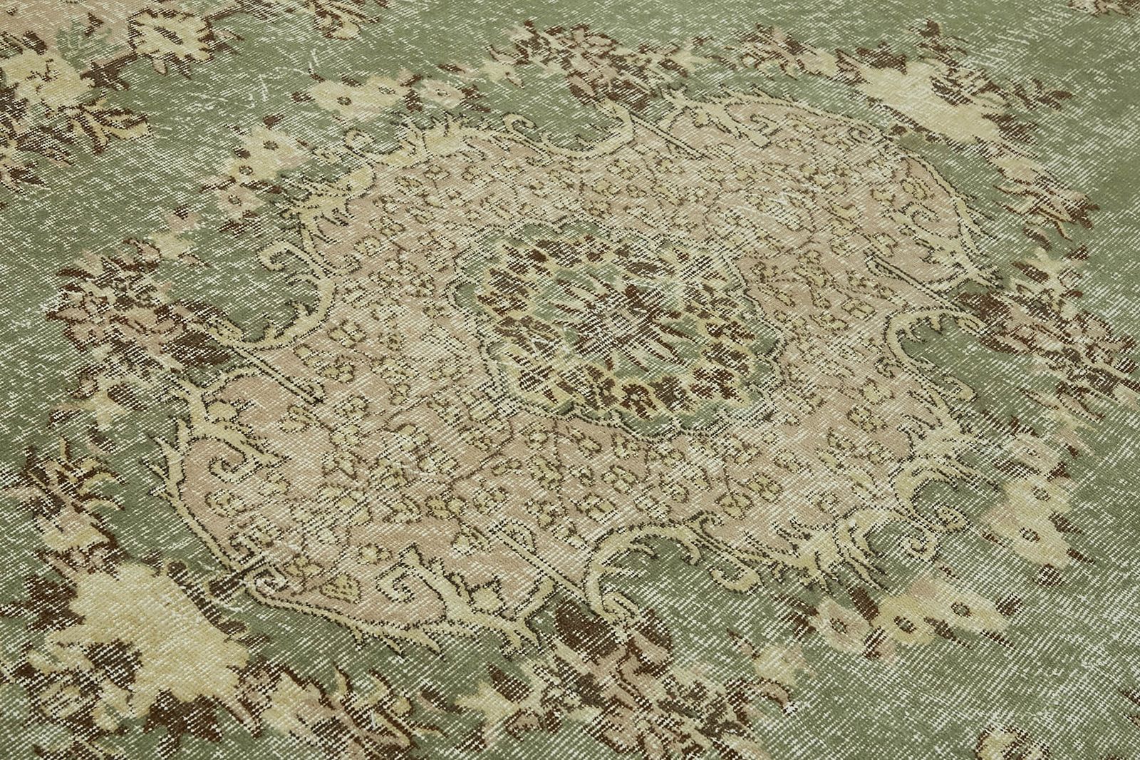 7x9 Beige Turkish Vintage Area Rug photo 598.0