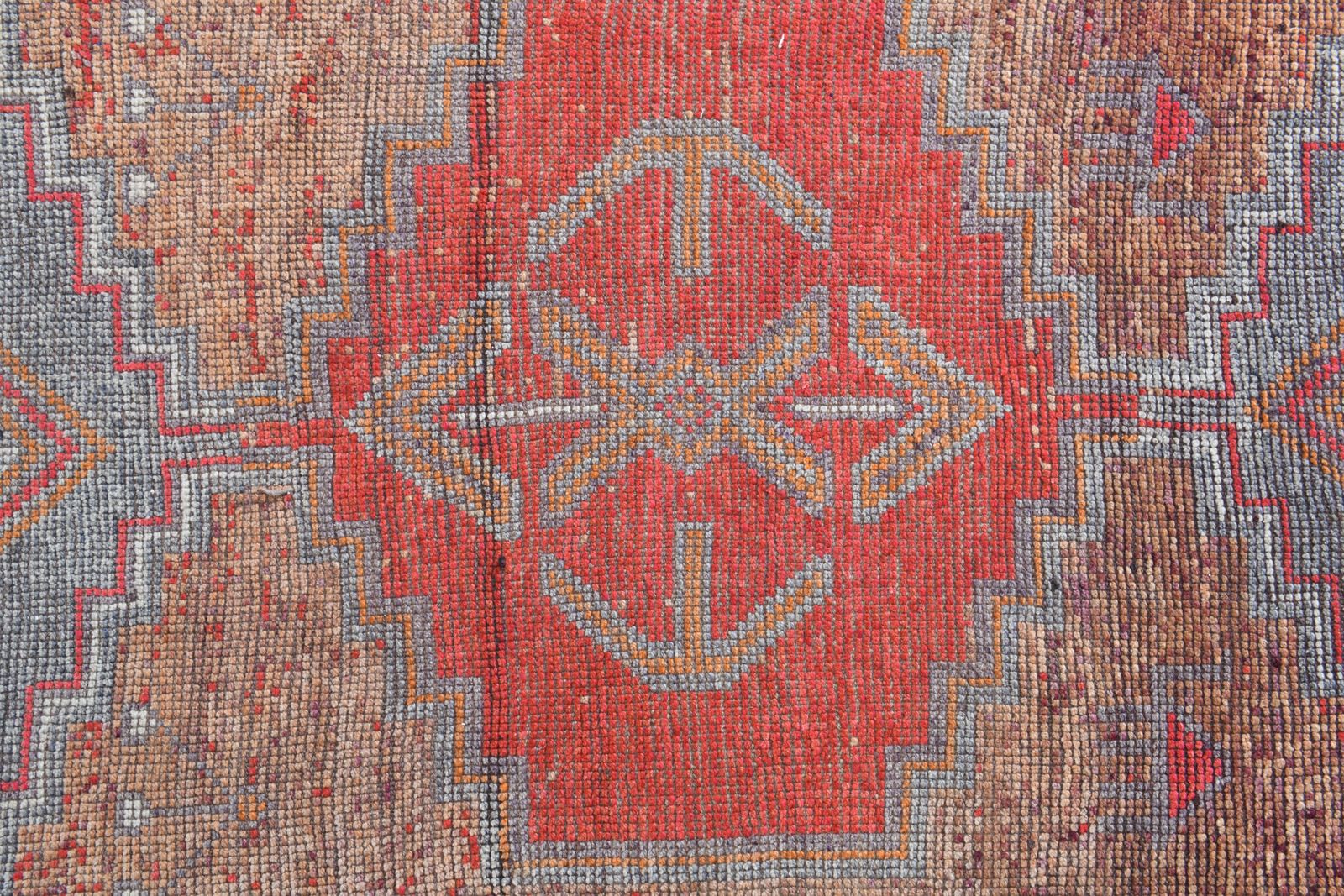3'4x10'3 Ft, Faded Purple Vintage Turkish Runner, Washable, Low Pile, Stair Decor, Hallway Decor, Kitchen Rug, Wool, Handmade Oushak Rugs photo vinterior