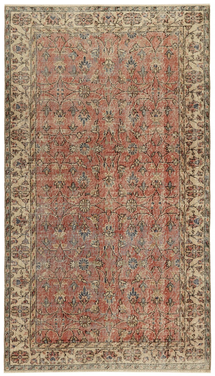 4x6 Red Turkish Vintage Area Rug   45900