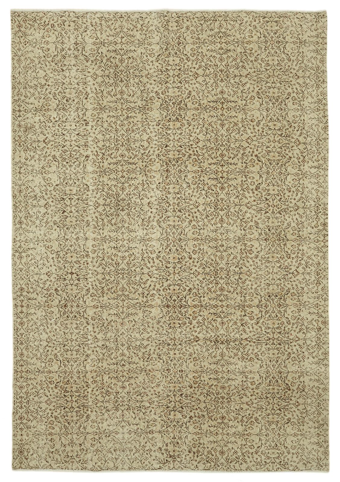 7x10 Beige Turkish Vintage Area Rug