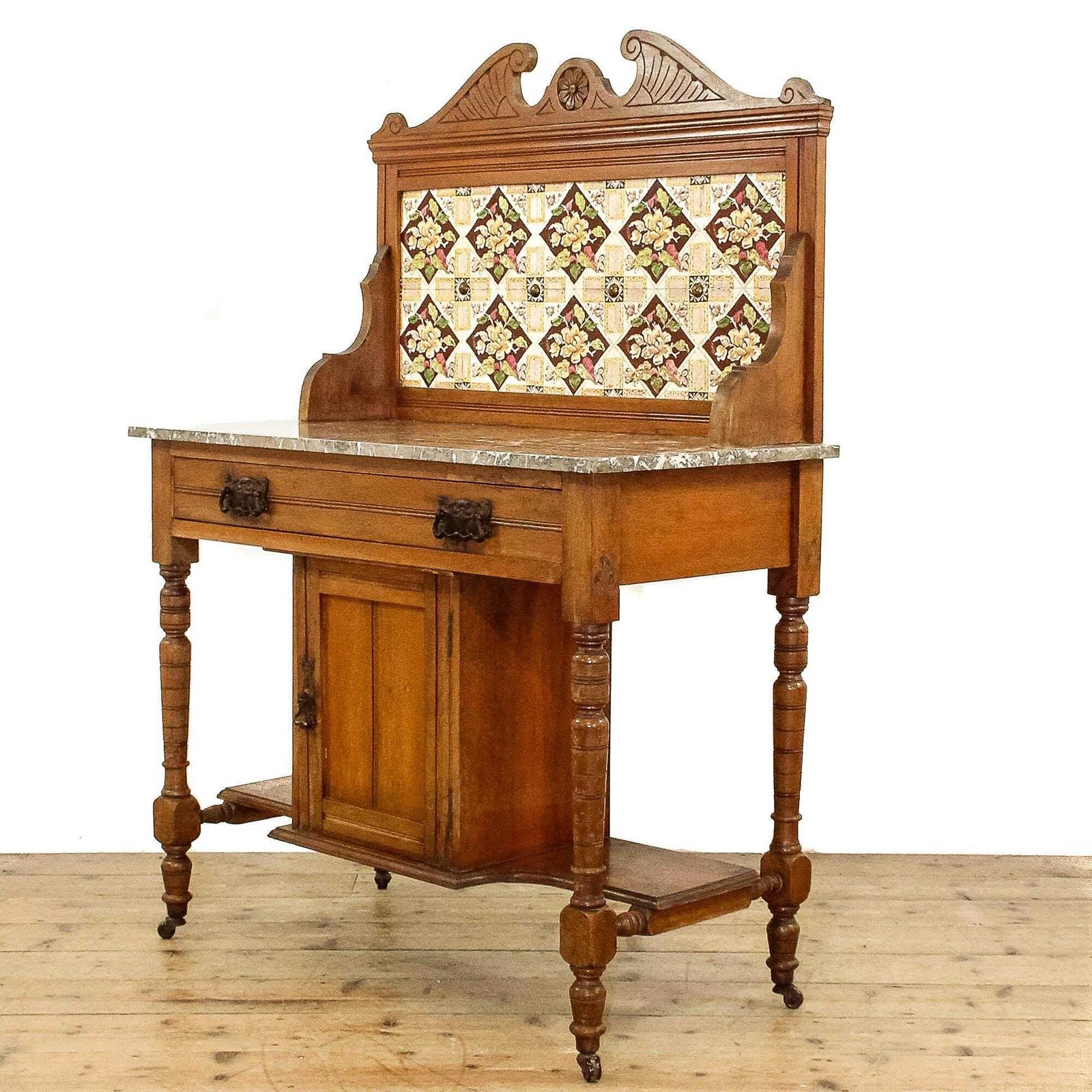 Antique Edwardian Marble Top Washstand | Antique Washstand | Marble Top | Bedroom Furniture | Antique (M 6032)