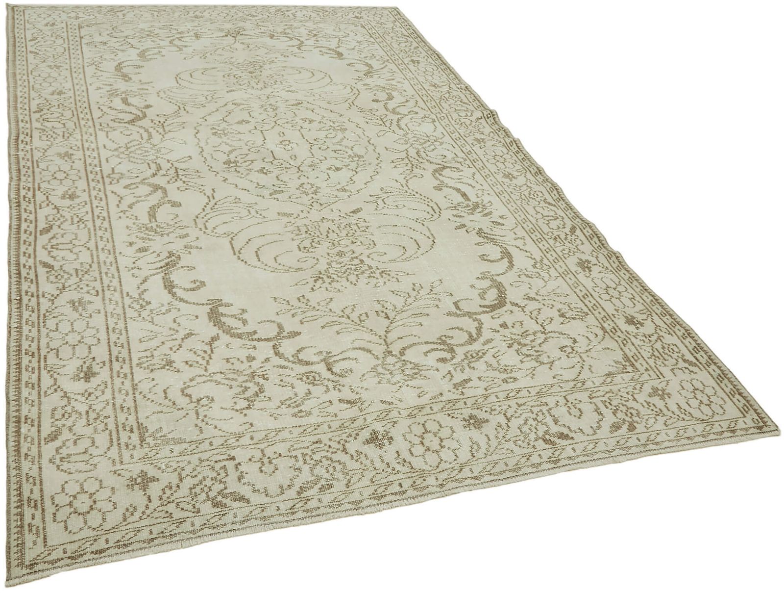 6x9 Beige Turkish Vintage Area Rug photo furniture