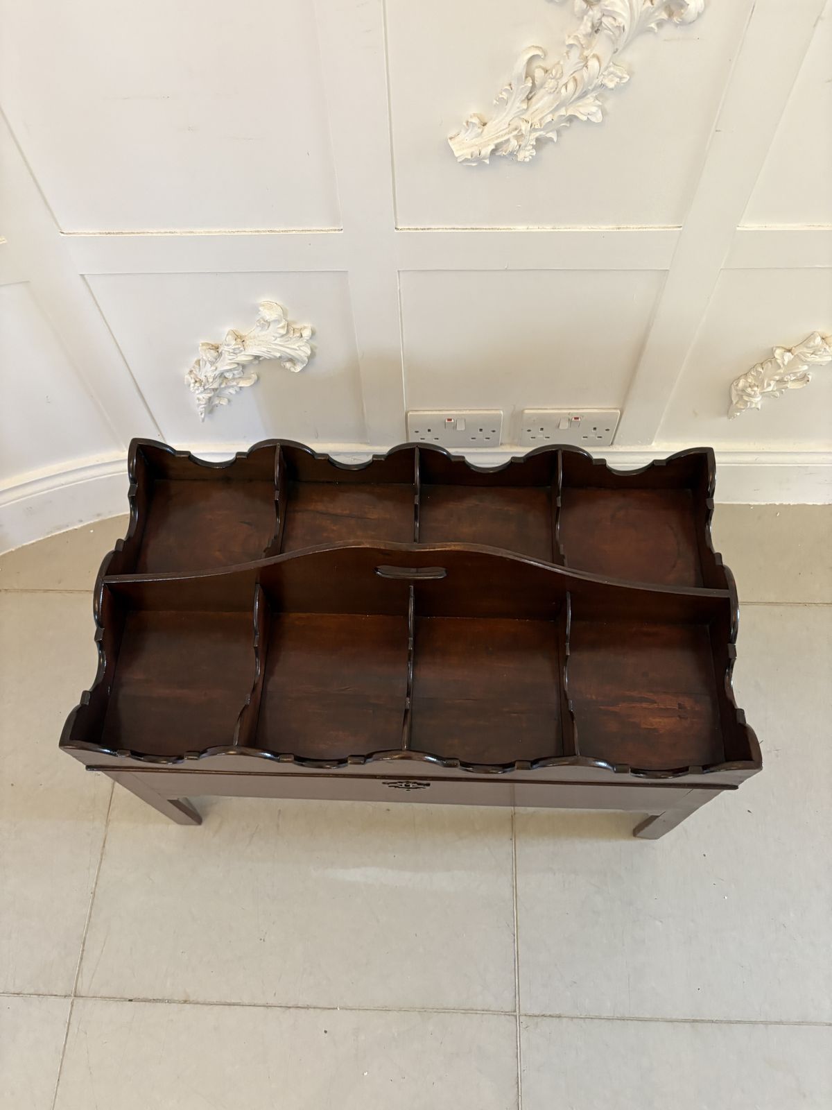 Unusual Antique George III Quality Mahogany Free Standing Coaster/Bottle Stand photo furniture