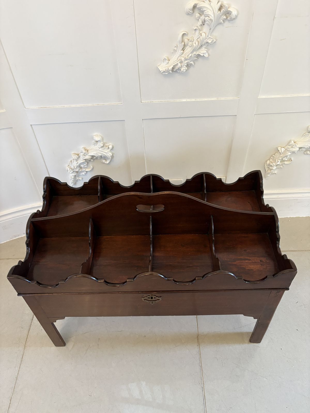 Unusual Antique George III Quality Mahogany Free Standing Coaster/Bottle Stand photo buy