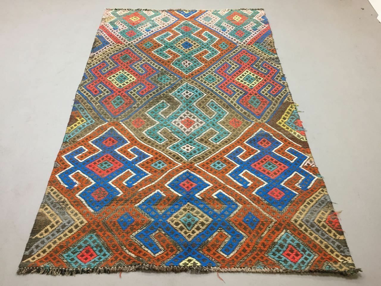 Vintage Turkish Kilim Kelim Rug 252x153cm Shabby Wool, Country Home Boho