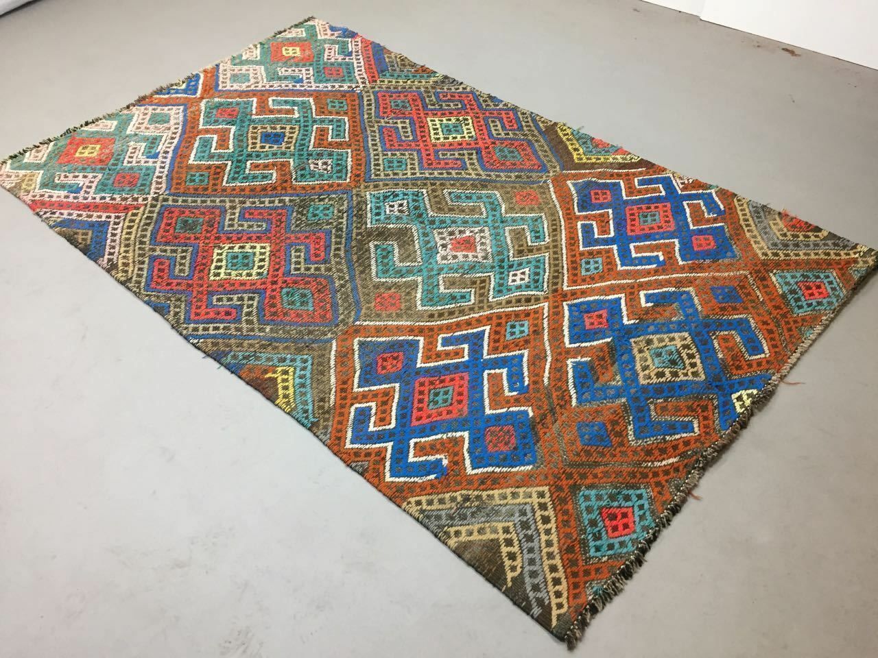 Vintage Turkish Kilim Kelim Rug 252x153cm Shabby Wool, Country Home Boho photo furniture