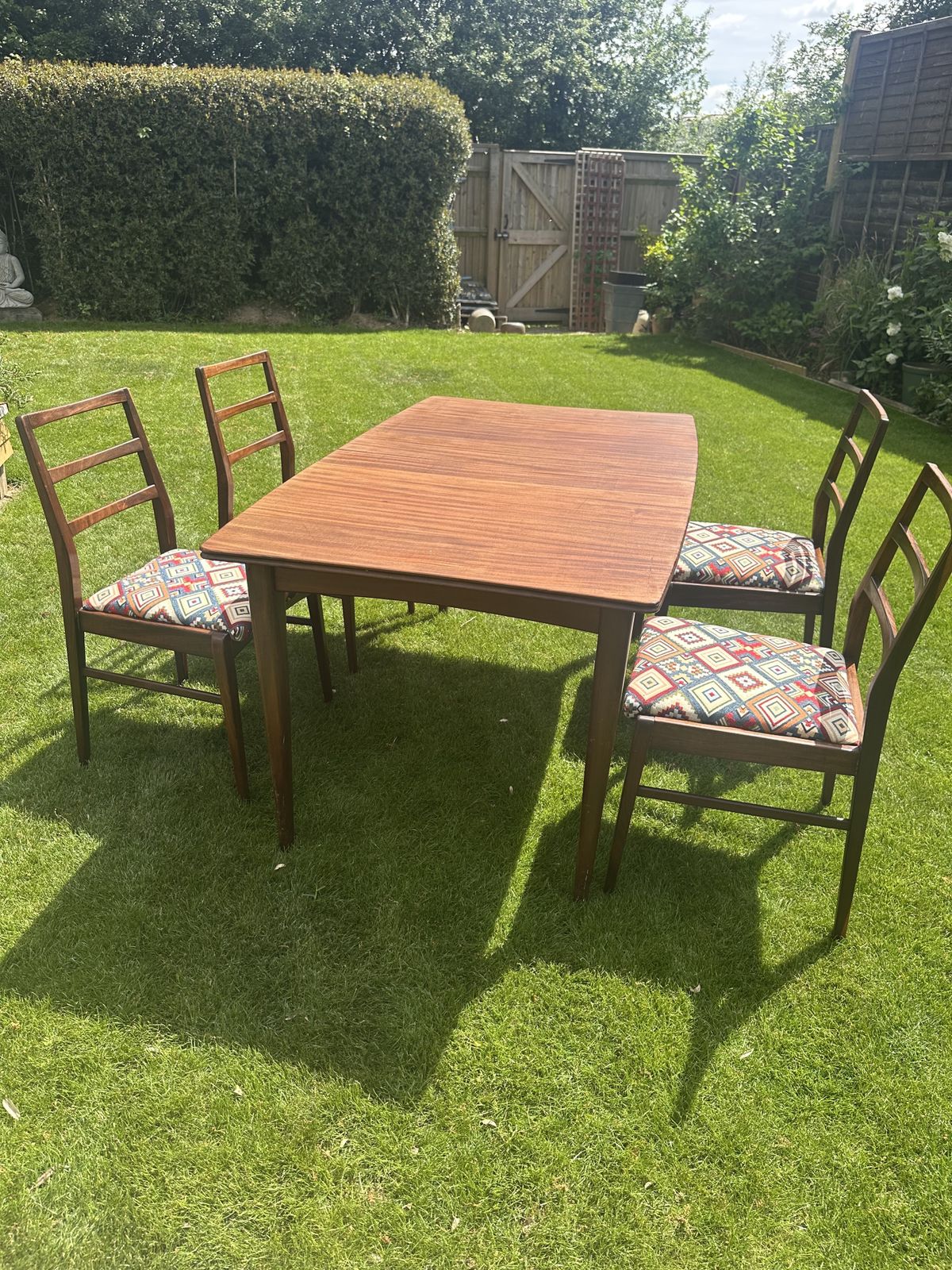 1960s Period Teak/Afromosia Extendable Dining Table And Four Chairs photo furniture