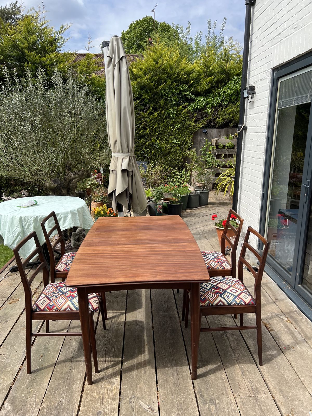 800.0 1960s Period Teak/Afromosia Extendable Dining Table And Four Chairs photo