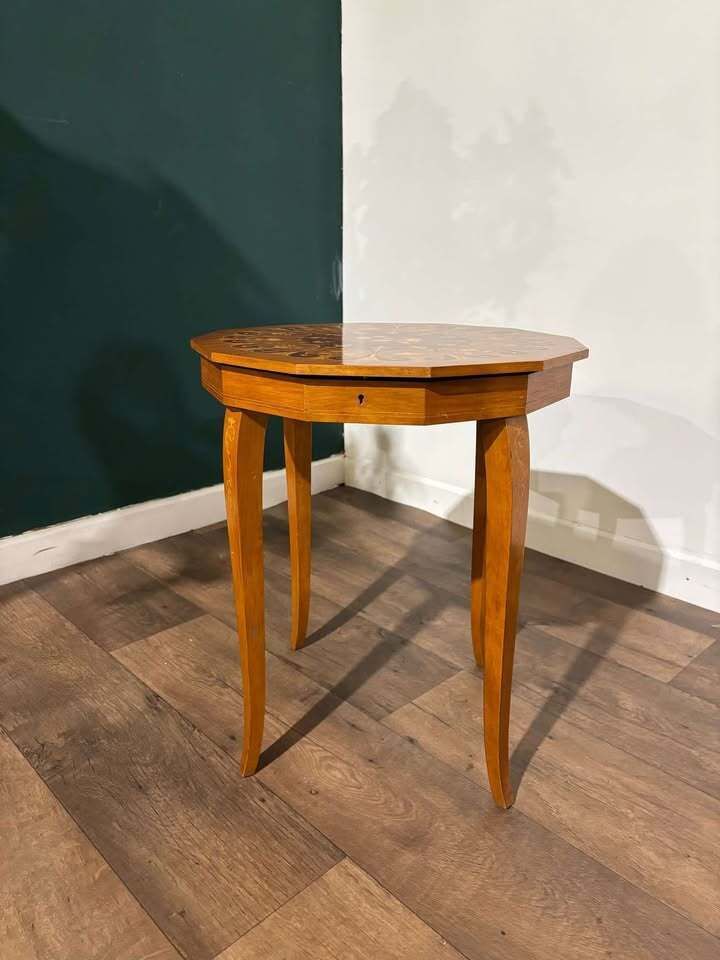 Marquetry Inlaid Sewing Table photo Furniture