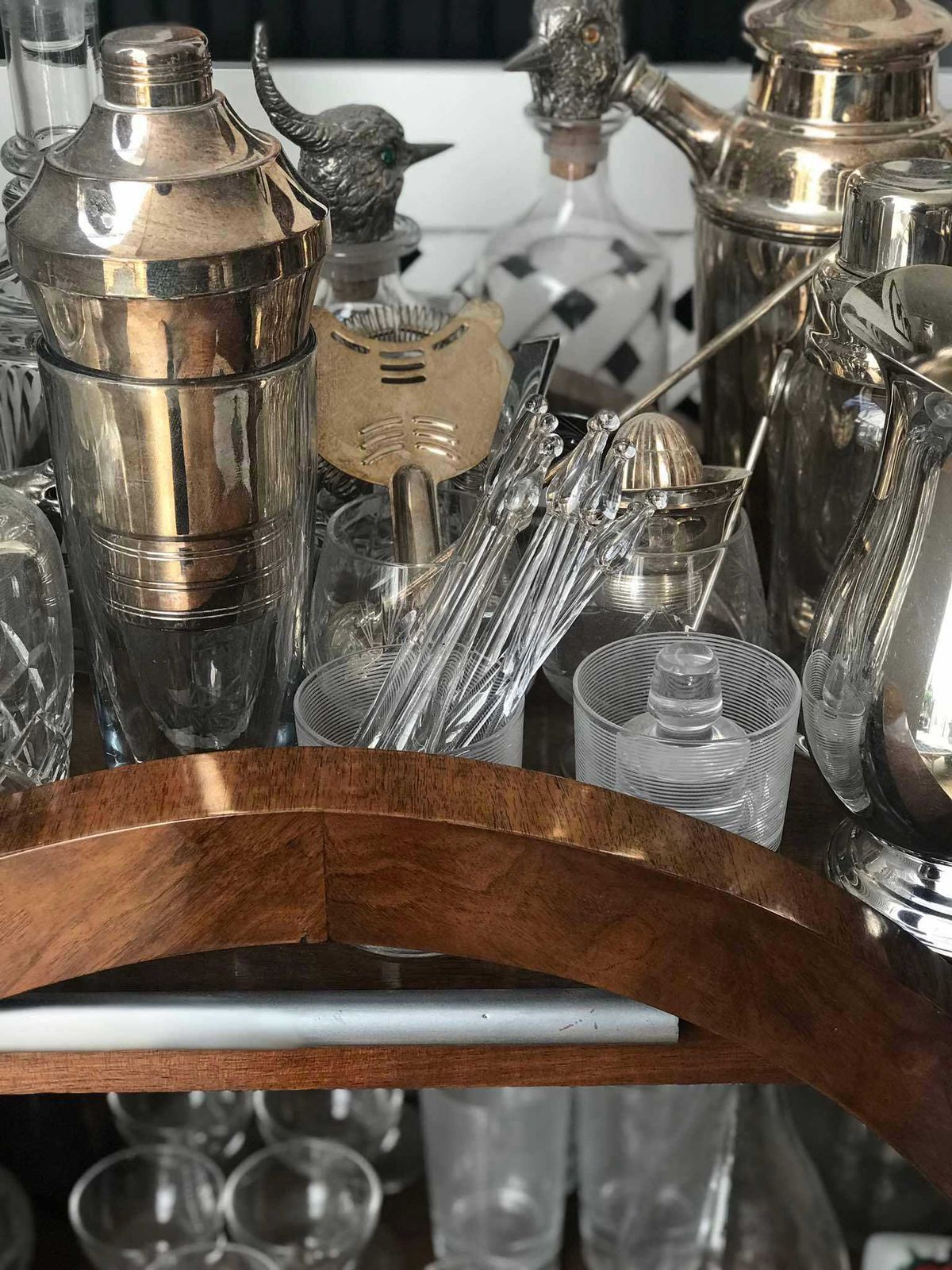photo for sale Swizzle Sticks Glass Set 4 Handmade Vintage Drink Stirrers Cocktail Mixers Clear Glass Sticks Gift For Him Danish Design Scandinavian Bar