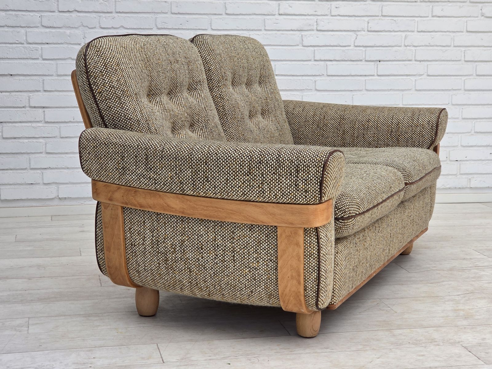 1970s, Danish 2 Seater Sofa, Original Condition, Furniture Wool, Bentwood. photo buy
