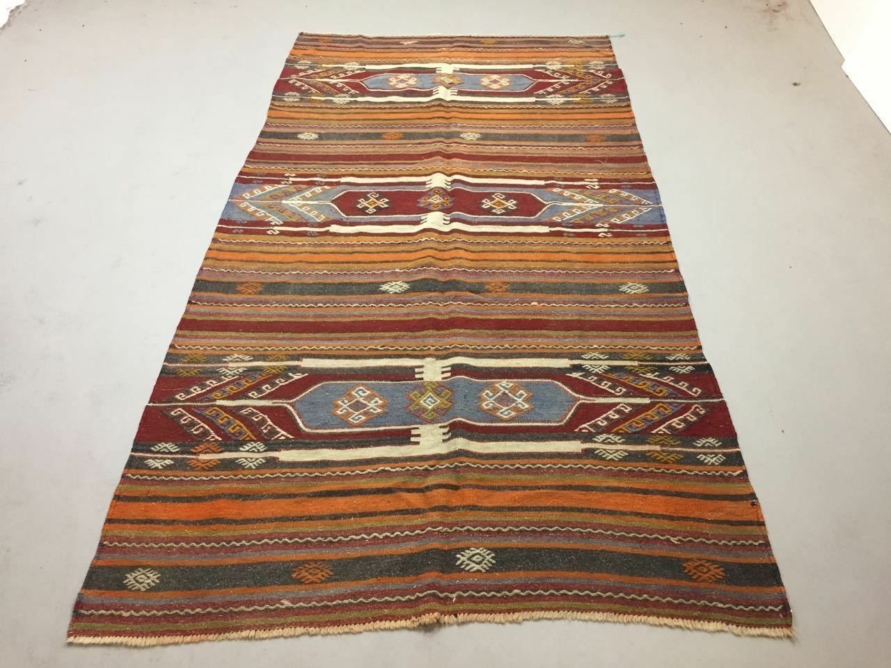 Vintage Turkish Kilim Kelim Rug 283x160cm Shabby Chic Wool, Country Home, Large