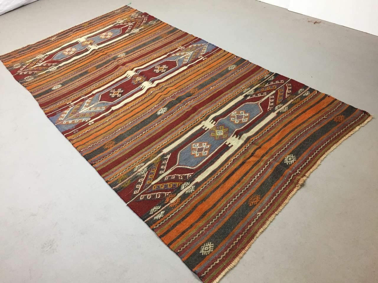Vintage Turkish Kilim Kelim Rug 283x160cm Shabby Chic Wool, Country Home, Large photo furniture