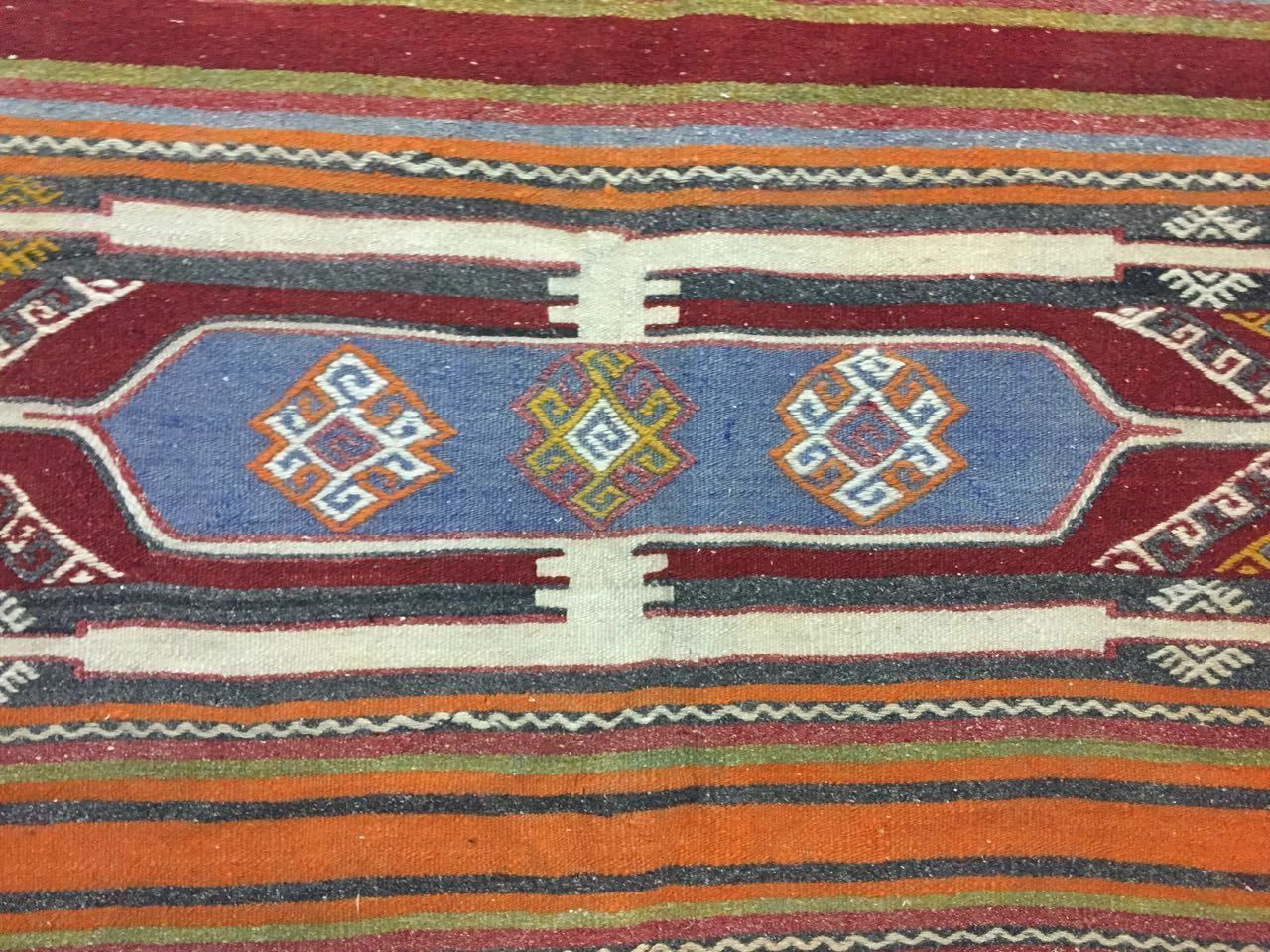 Vintage Turkish Kilim Kelim Rug 283x160cm Shabby Chic Wool, Country Home, Large photo Textiles