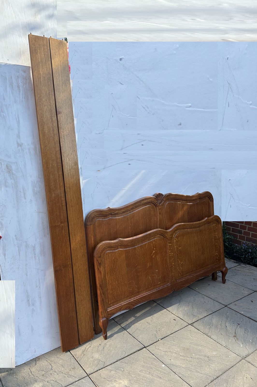 Attractive French Louis XV Antique Style Oak Double Bed Frame – Great Condition photo Furniture