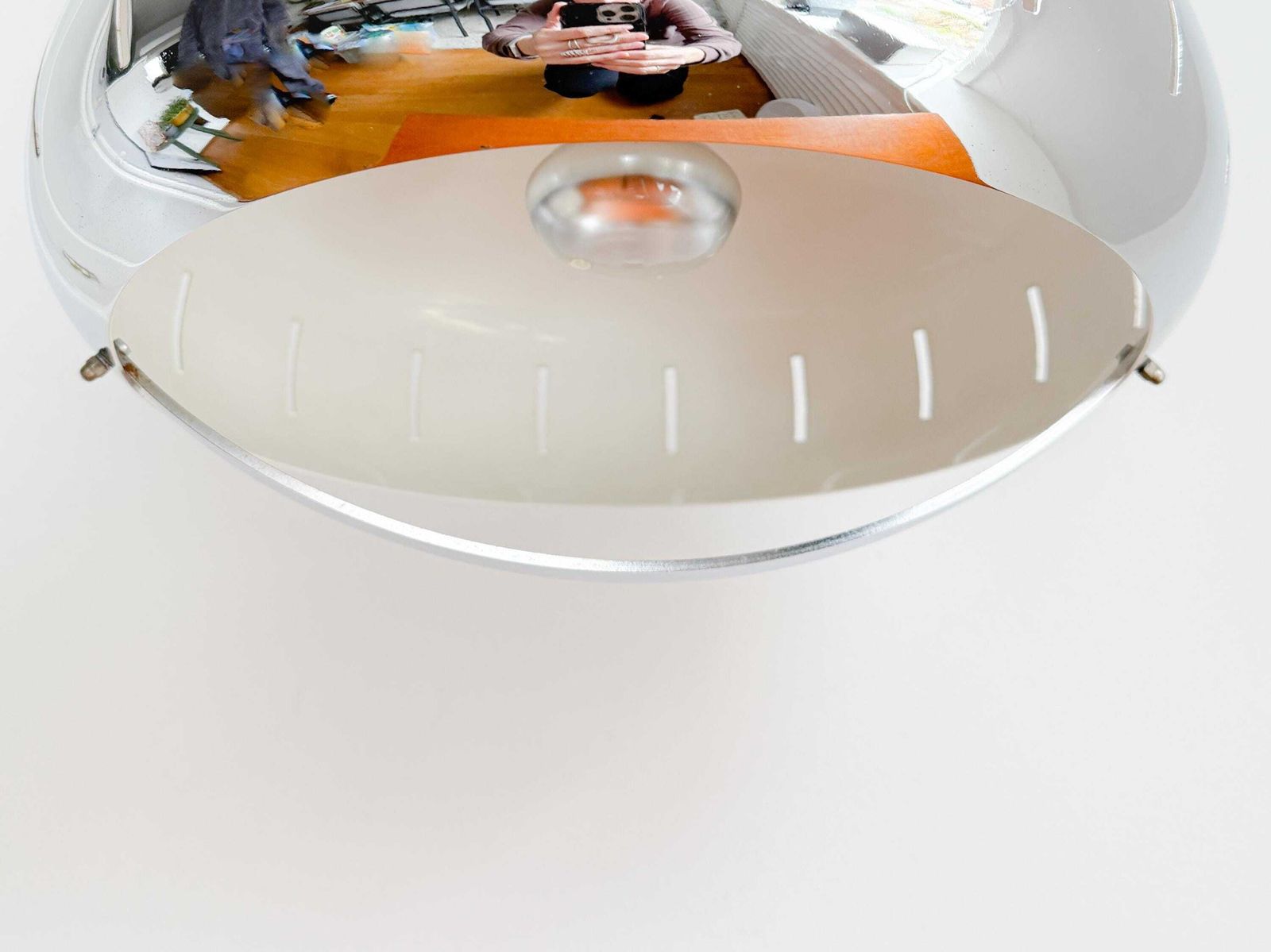 Pendant Lamp – Dutch Design By Herda – Chrome   Space Age – Ufo – Mid Century Modern – Globe photo Lighting