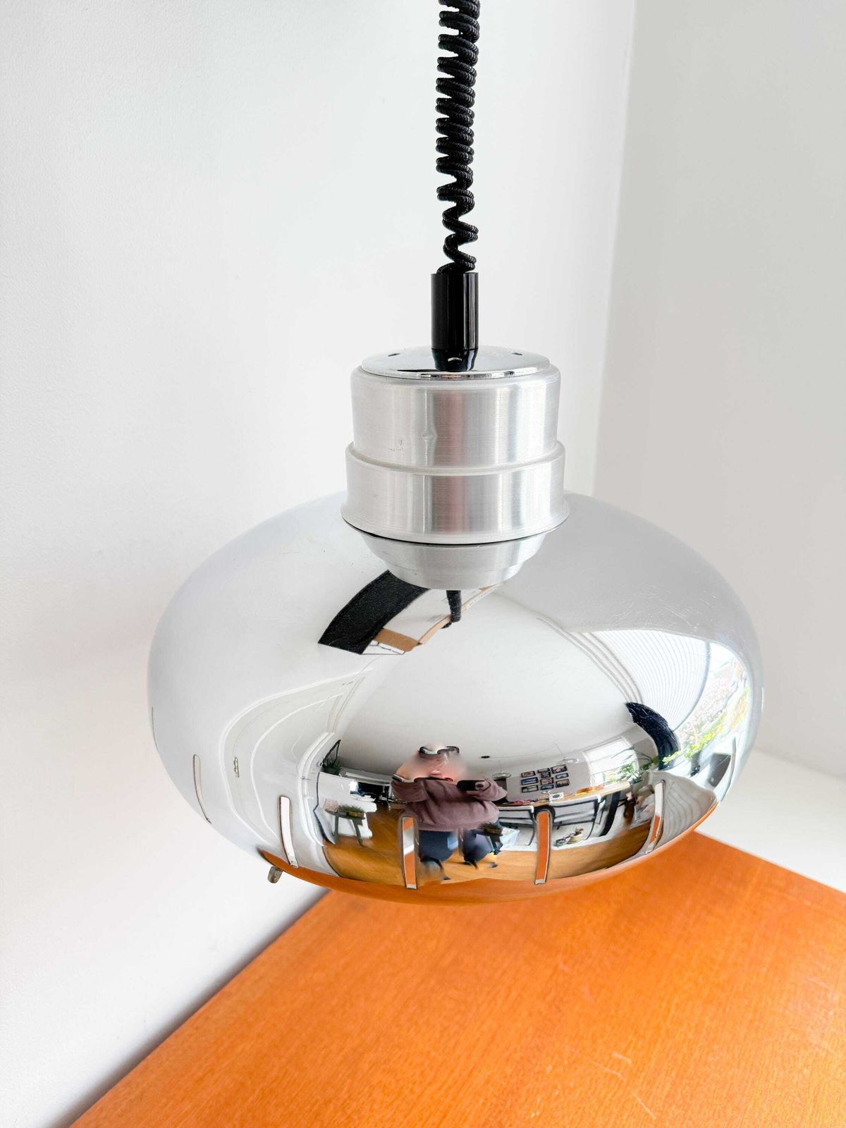 Pendant Lamp – Dutch Design By Herda – Chrome   Space Age – Ufo – Mid Century Modern – Globe photo 190.0