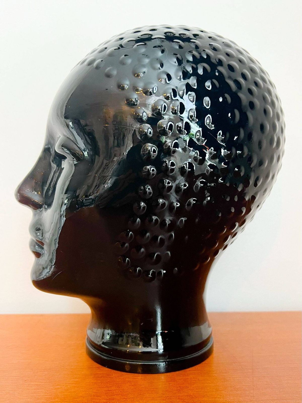 Vintage Black Glass Mannequin Head   1970s   Mid Century Modern Design photo vinterior