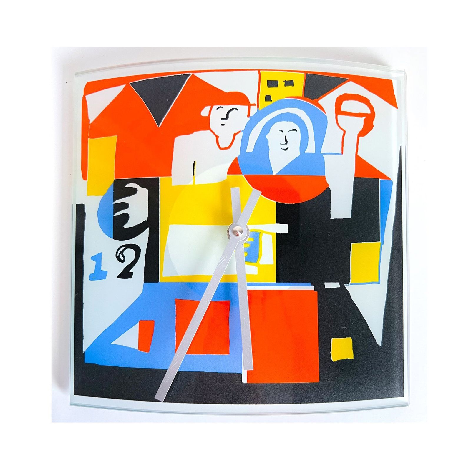 Vintage Wall Clock, Glass   Hermle   Minimalist   Abstract   Cubism