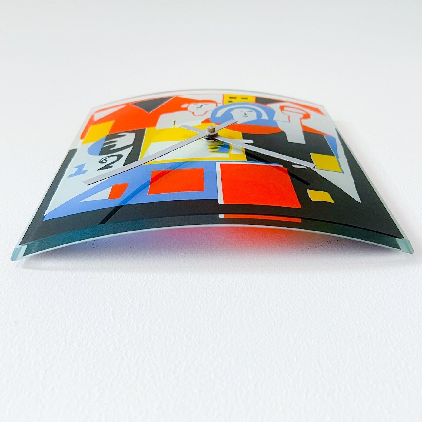 Vintage Wall Clock, Glass   Hermle   Minimalist   Abstract   Cubism photo furniture