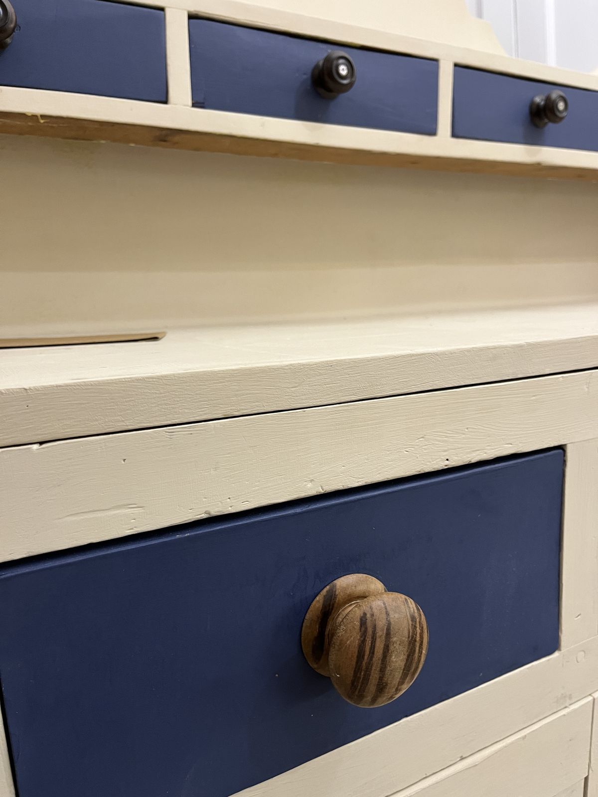 Rare Antique Pine Cupboard, 7 Drawer Dresser, Farrow And Ball Painted photo Furniture