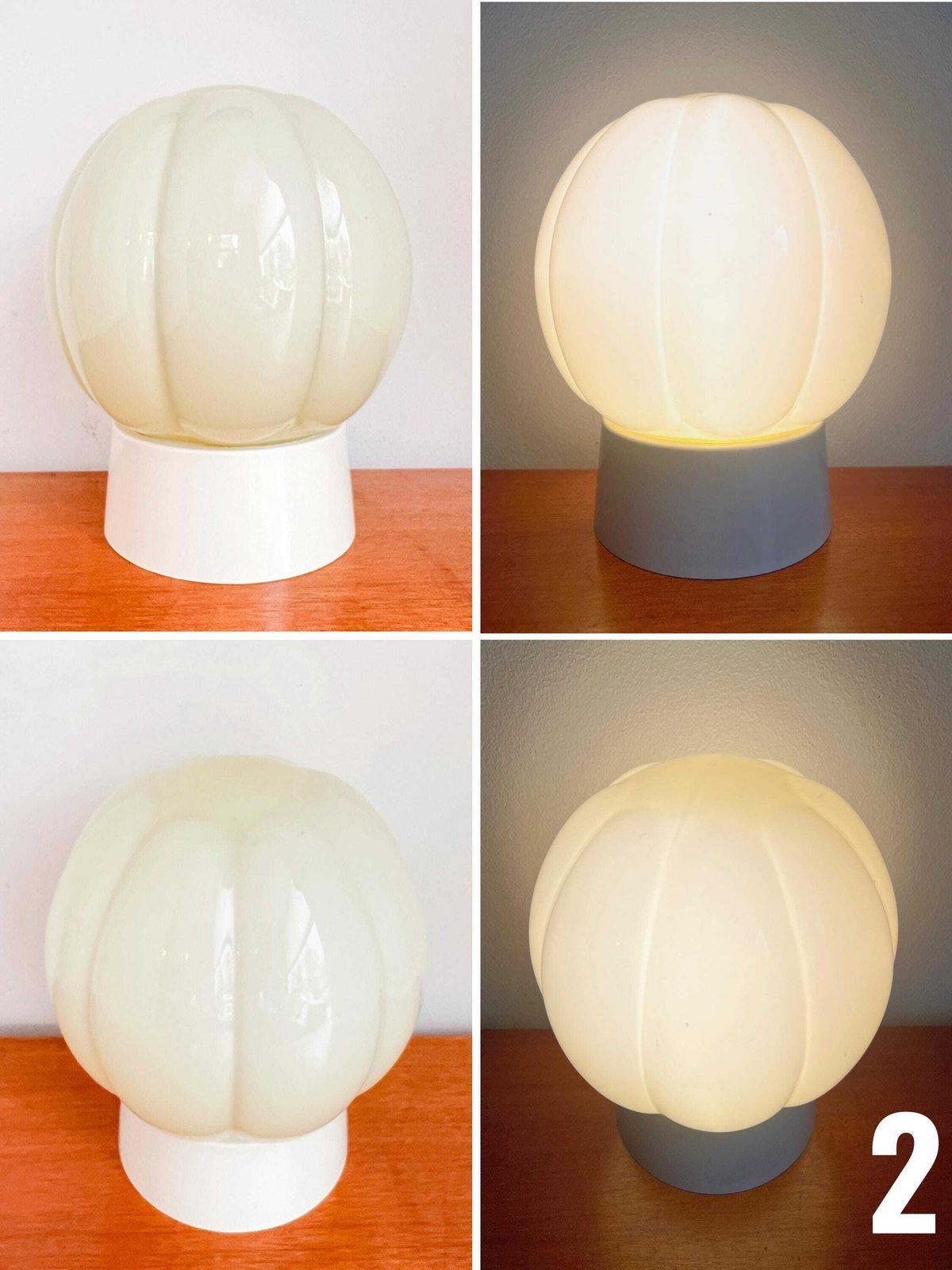 Vintage Plafondlampen   Meerdere Modellen, Mix & Match   Thabur   Geslepen Glas   Bol   Paddenstoel   Art Deco photo for sale