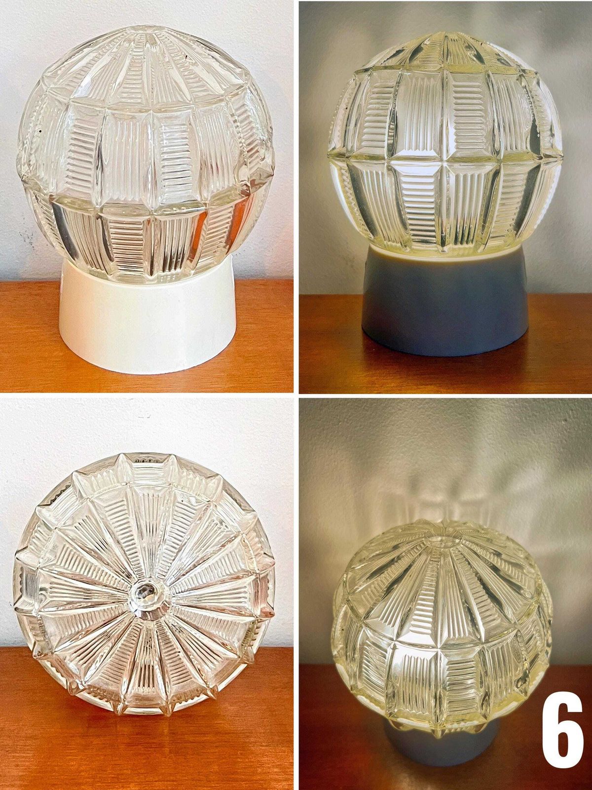 Vintage Plafondlampen   Meerdere Modellen, Mix & Match   Thabur   Geslepen Glas   Bol   Paddenstoel   Art Deco photo buy