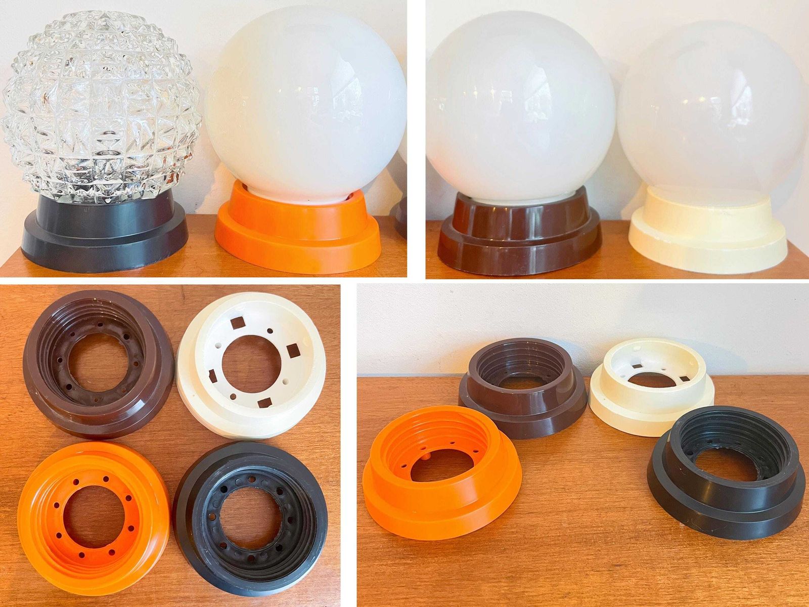 photo for sale Vintage Plafondlampen   Meerdere Modellen, Mix & Match   Thabur   Geslepen Glas   Bol   Paddenstoel   Art Deco